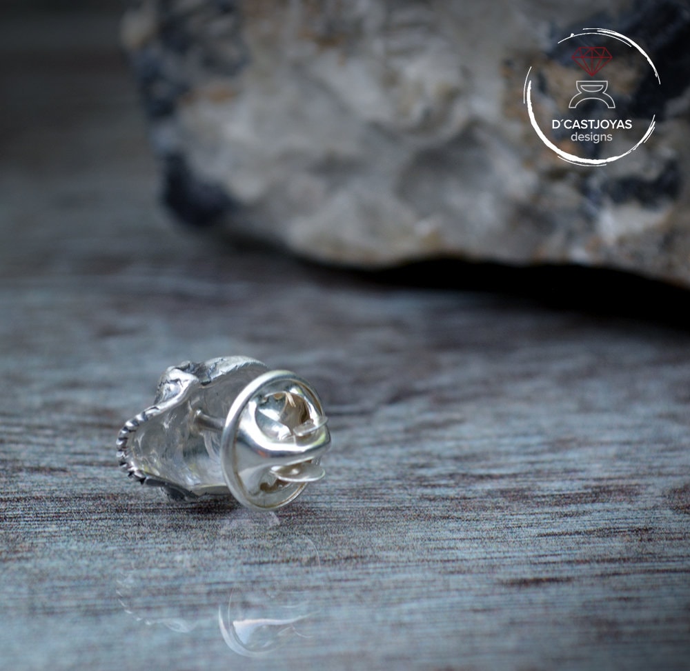 Pin corbata plata cráneo humano, Broche calavera  plata maciza, Broche para hombres, Estilo punk, joyería hombre cool, broche gótico - D´Cast