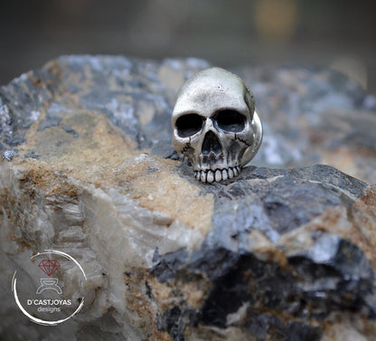 Pin corbata plata cráneo humano, Broche calavera  plata maciza, Broche para hombres, Estilo punk, joyería hombre cool, broche gótico - D´Cast