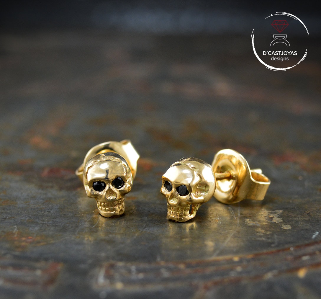 Tiny Skull Earrings Silver 925, Skull Stud Earrings for Women and Men