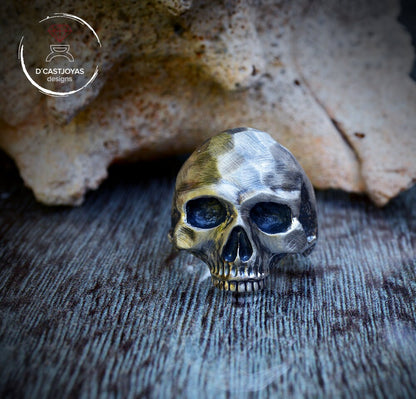 Anillo Calavera Plata 925 maciza, Anillo calavera inspirado en Keith Richards, Anillo motero, Hecho a mano, Memento Mori - D´Cast