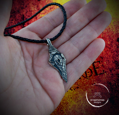 Colgante plata de la Horda, Colgante Wow, Colgante rústico plata oxidada hombres - D´Cast