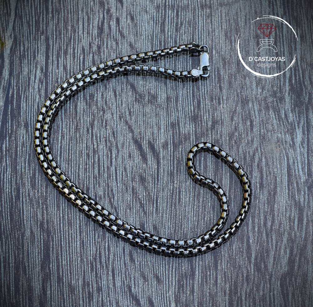 Solid Sterling Silver Square Rolo Chain, Chunky Silver Chain