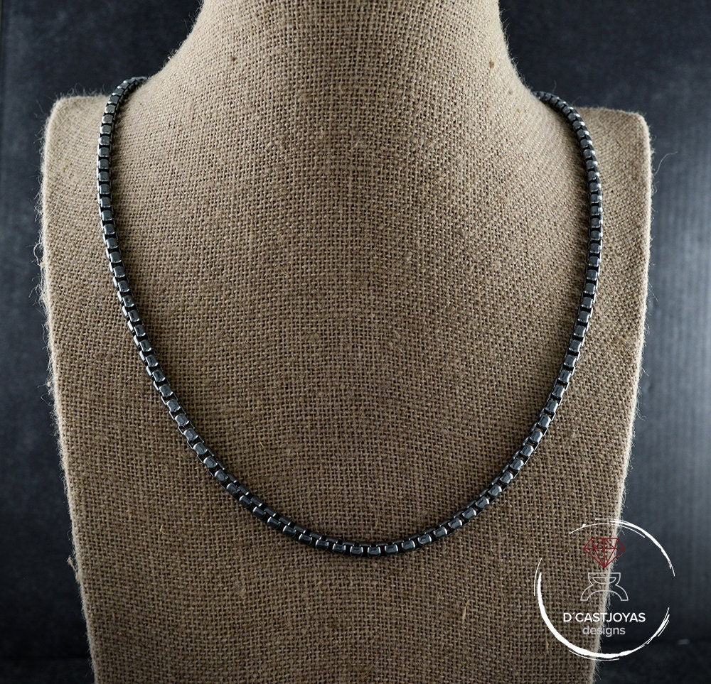 Solid Sterling Silver Square Rolo Chain, Chunky Silver Chain
