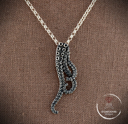 Pulpo Colgante de plata 925, Collar de pulpo tentáculos, Joyas oceánicas, Colgante artesanal - D´Cast