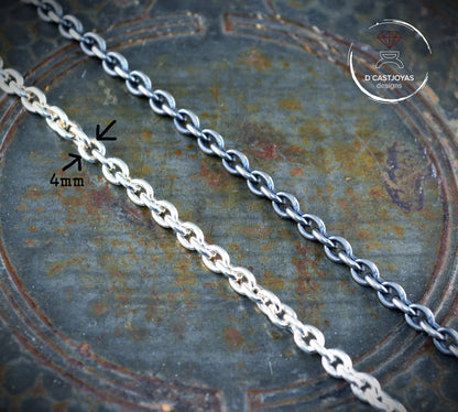 Cadena forzada gruesa plata 925 - D´Cast