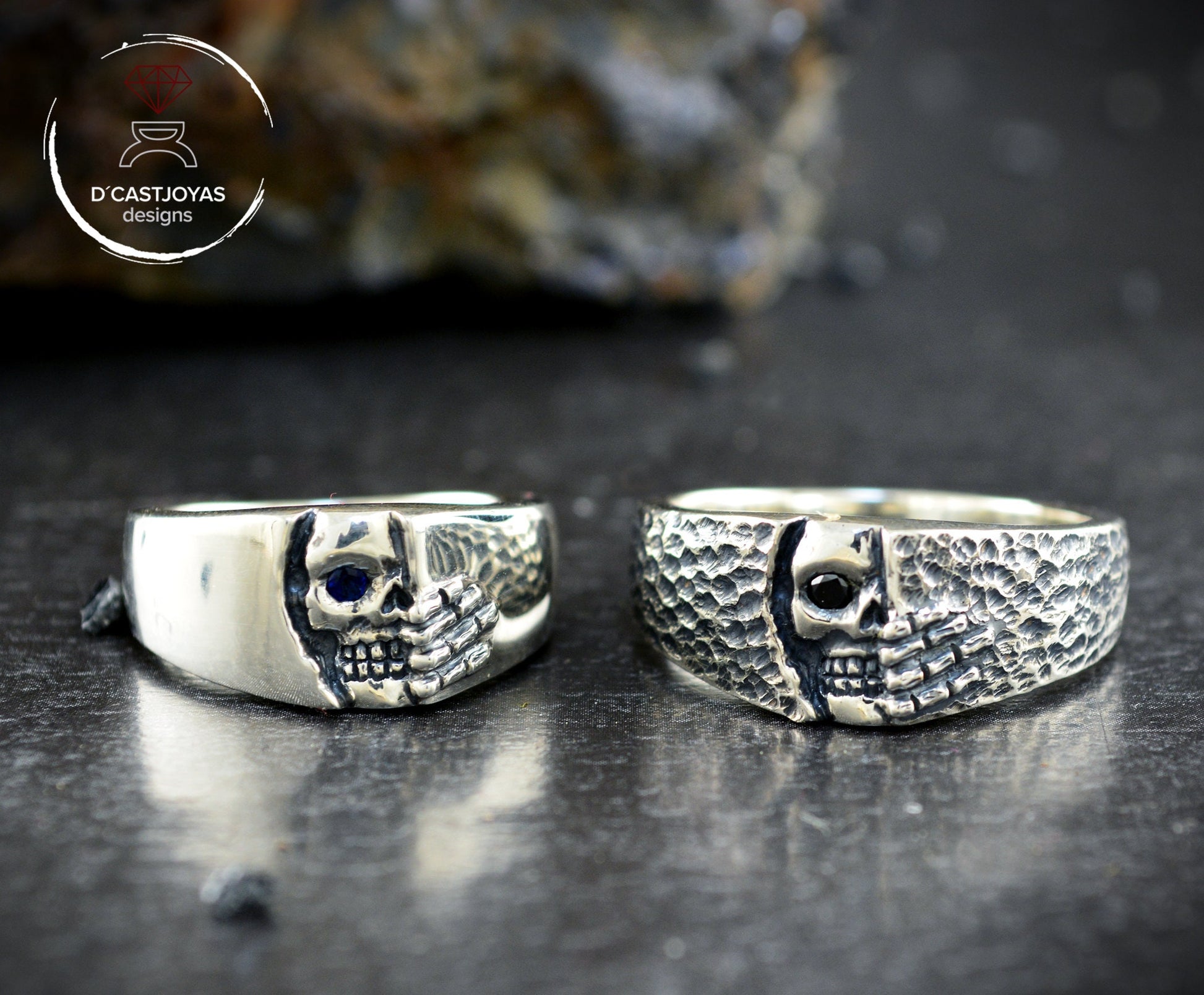 Anillo calavera plata 925, Anillo banda calavera Winter is coming, Anillo plata calavera, Anillo mujer, Juego de Tronos, Joyería gótica - D´Cast