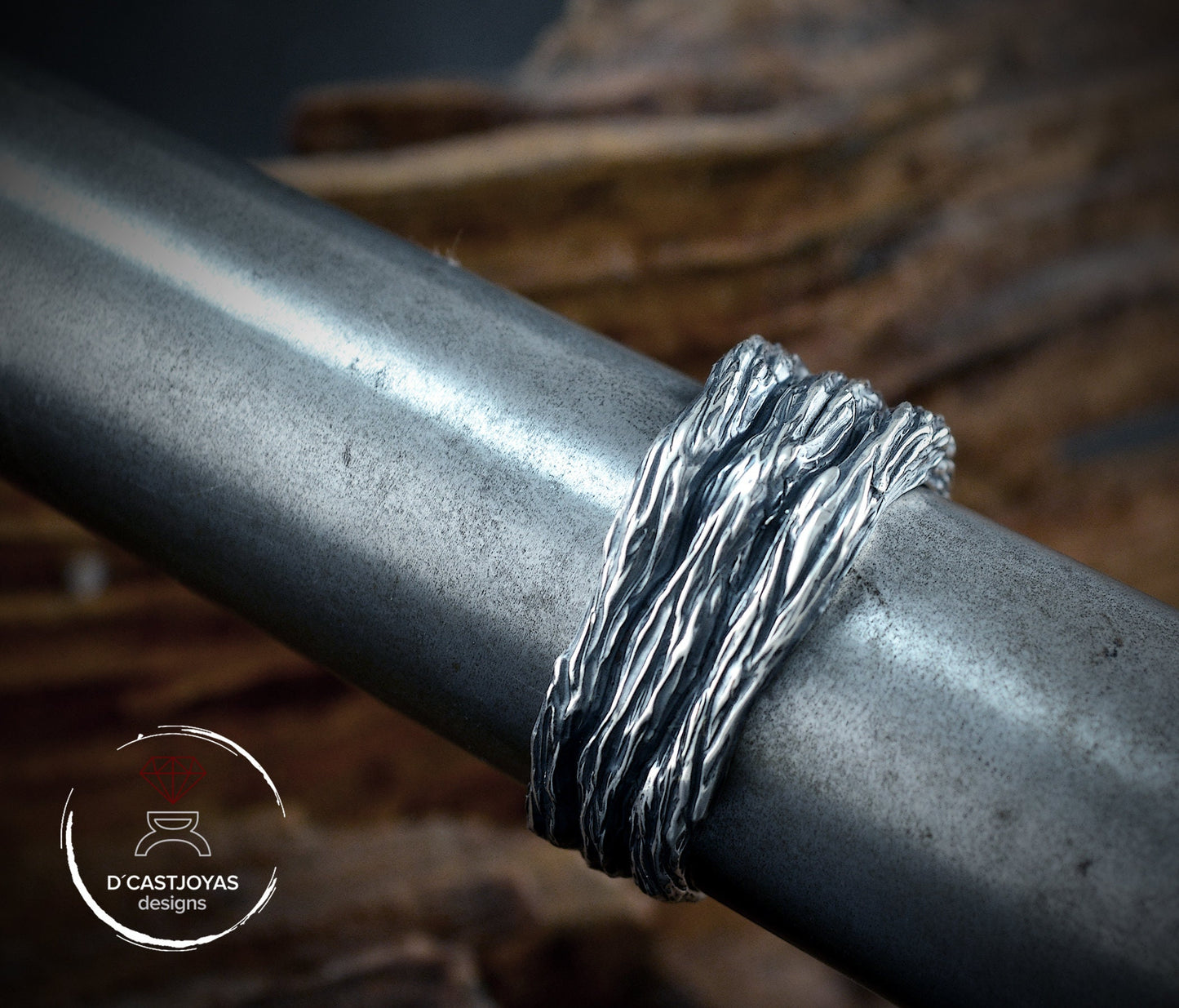 Solid 925 silver rustic band ring, Men's band ring, Original alliances, Oxidized silver ring, Handmade ring