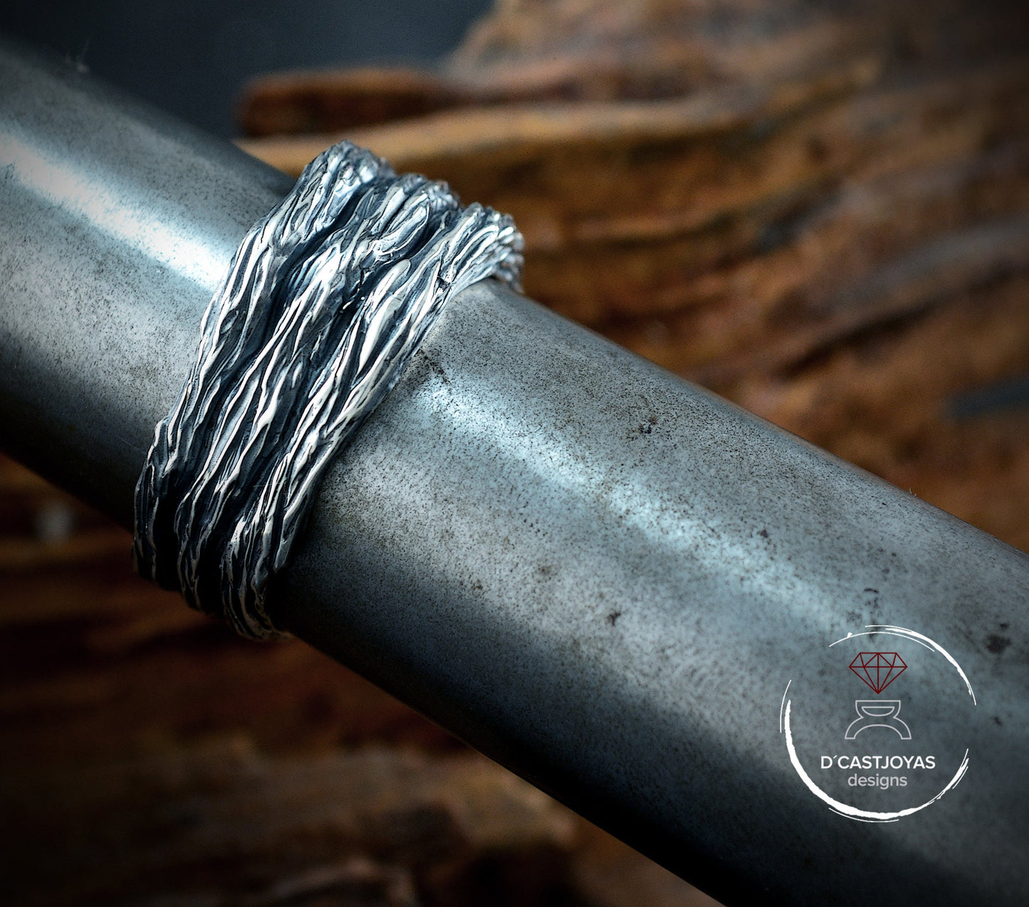 Solid 925 silver rustic band ring, Men's band ring, Original alliances, Oxidized silver ring, Handmade ring