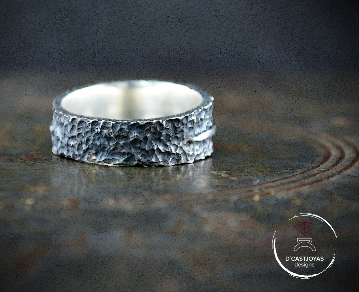 Rustic hammered 925 silver band, Wide hammered wedding band with cross, Men's wedding band, Handmade wedding band, Cool Christmas gift