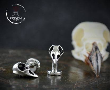 Gemelos plata cuervos de Odín, Gemelos  calavera, regalo para él, joyería vikinga