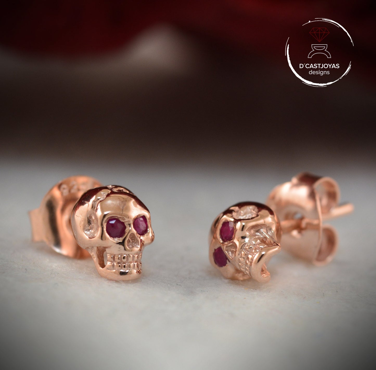 Tiny Skull Earrings Silver 925, Skull Stud Earrings for Women and Men