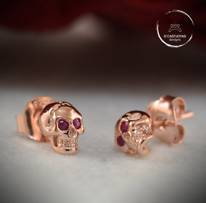 Tiny Skull Earrings Silver 925, Skull Stud Earrings for Women and Men