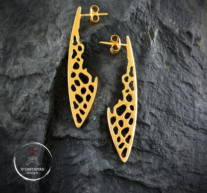 Lange silberne Knochenohrringe, Libellenflügelohrringe, lange 925er Silberohrringe, handgefertigte Ohrringe, Boho-Stil,