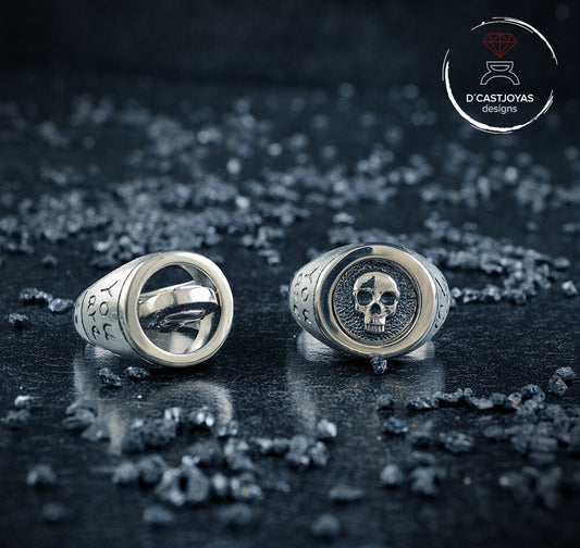 Set personalized silver seal rings, Personalized original alliances