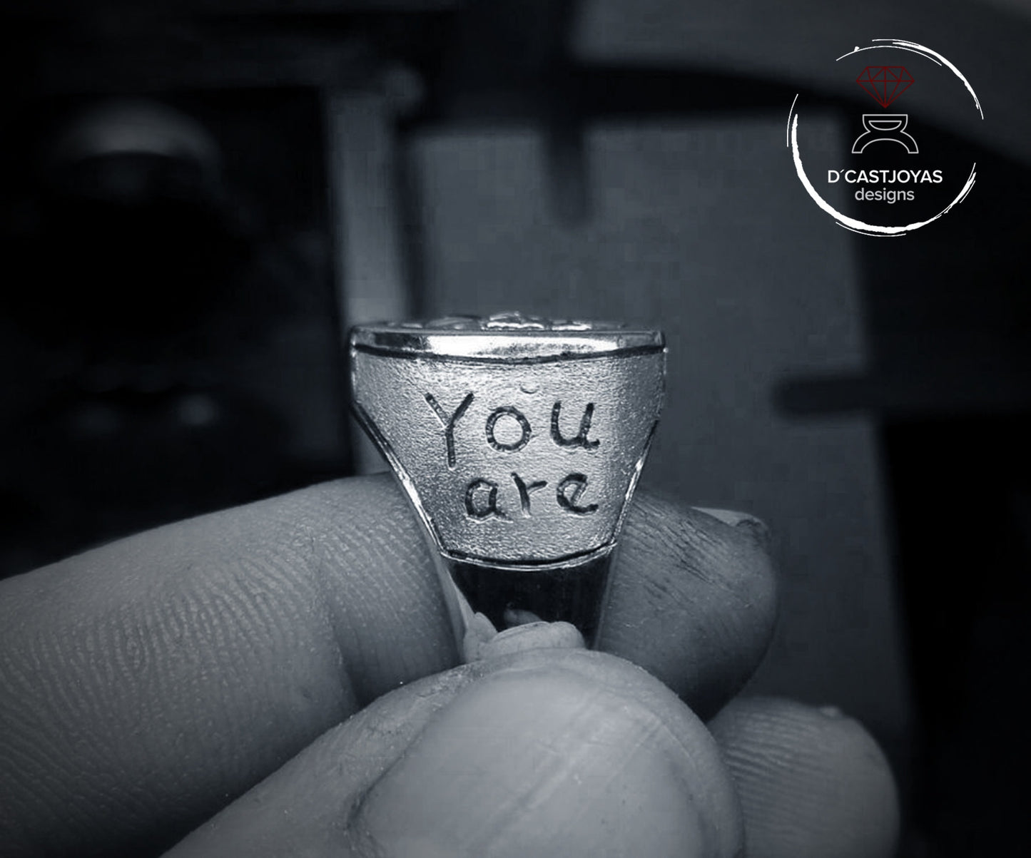 Set personalized silver seal rings, Personalized original alliances