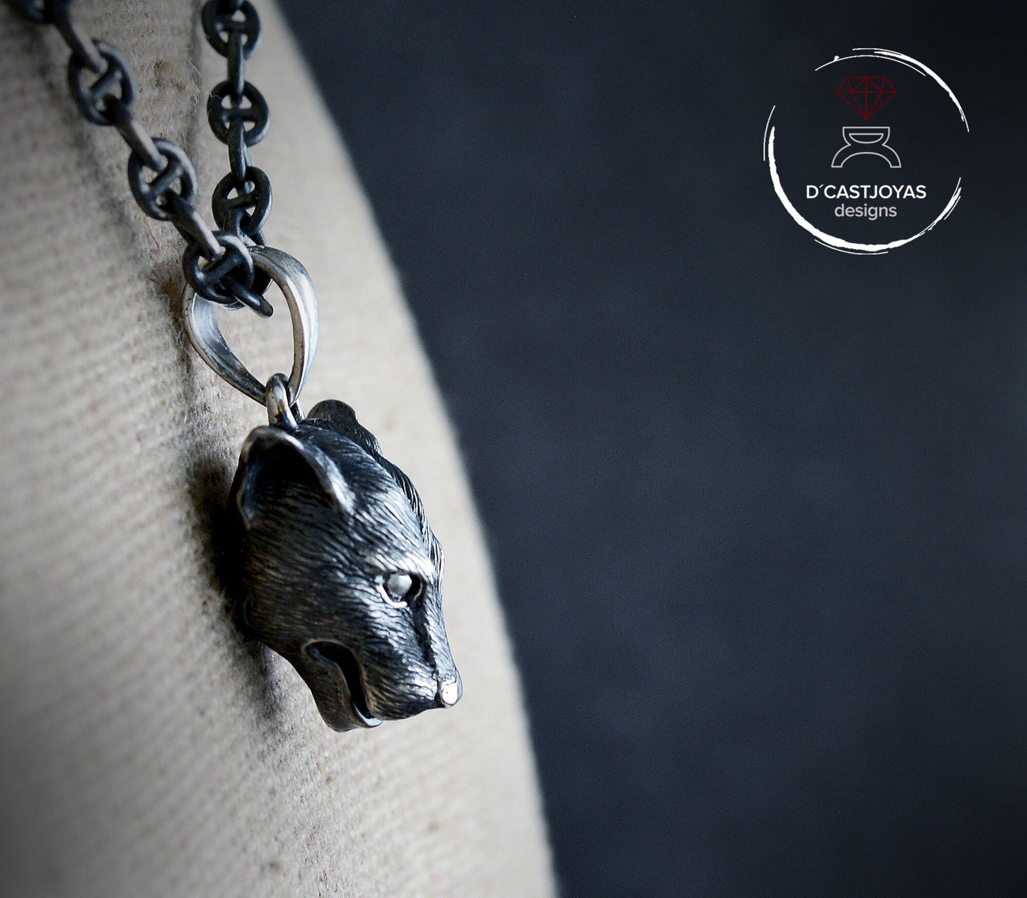 Colgante pantera pequeña plata de ley, Totem pantera, Colgante felino para mujeres y hombres - D´Cast