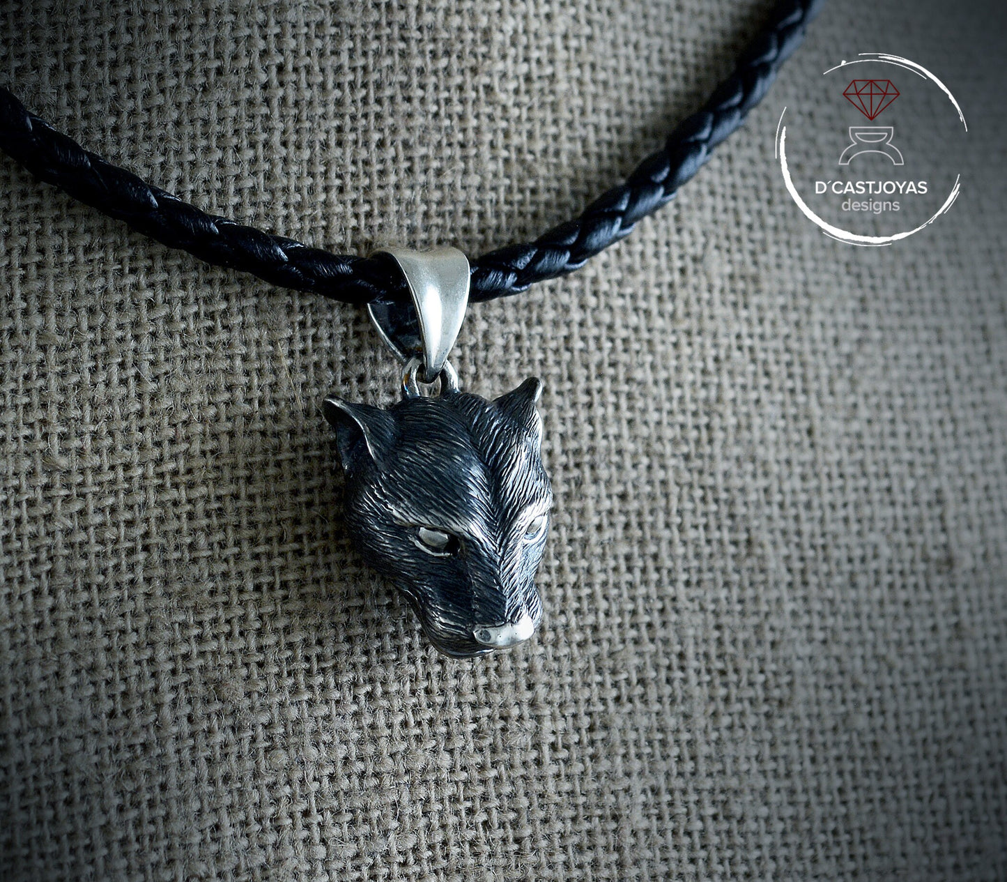 Colgante pantera pequeña plata de ley, Totem pantera, Colgante felino para mujeres y hombres - D´Cast