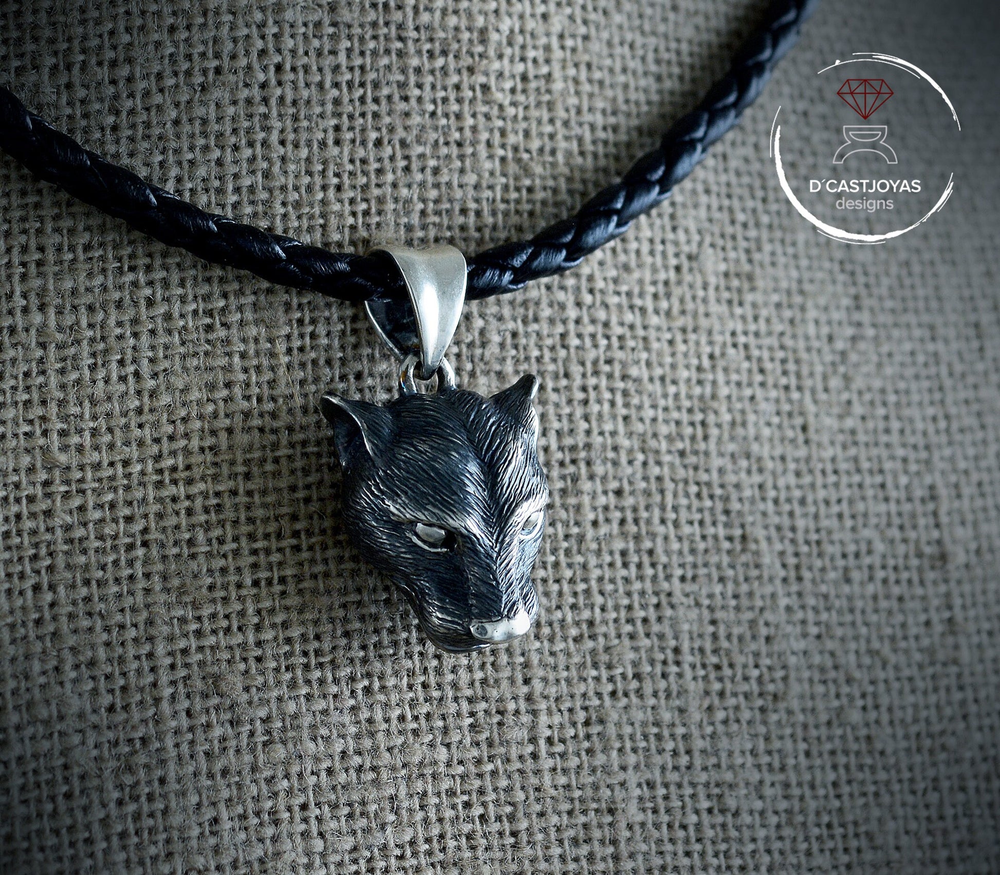 Colgante pantera pequeña plata de ley, Totem pantera, Colgante felino para mujeres y hombres - D´Cast