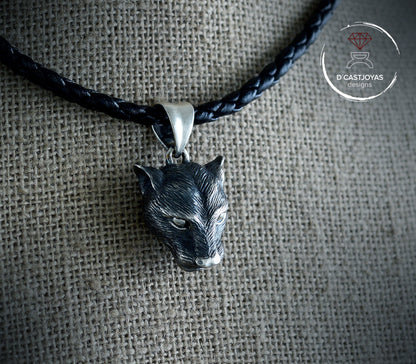 Colgante pantera pequeña plata de ley, Totem pantera, Colgante felino para mujeres y hombres - D´Cast
