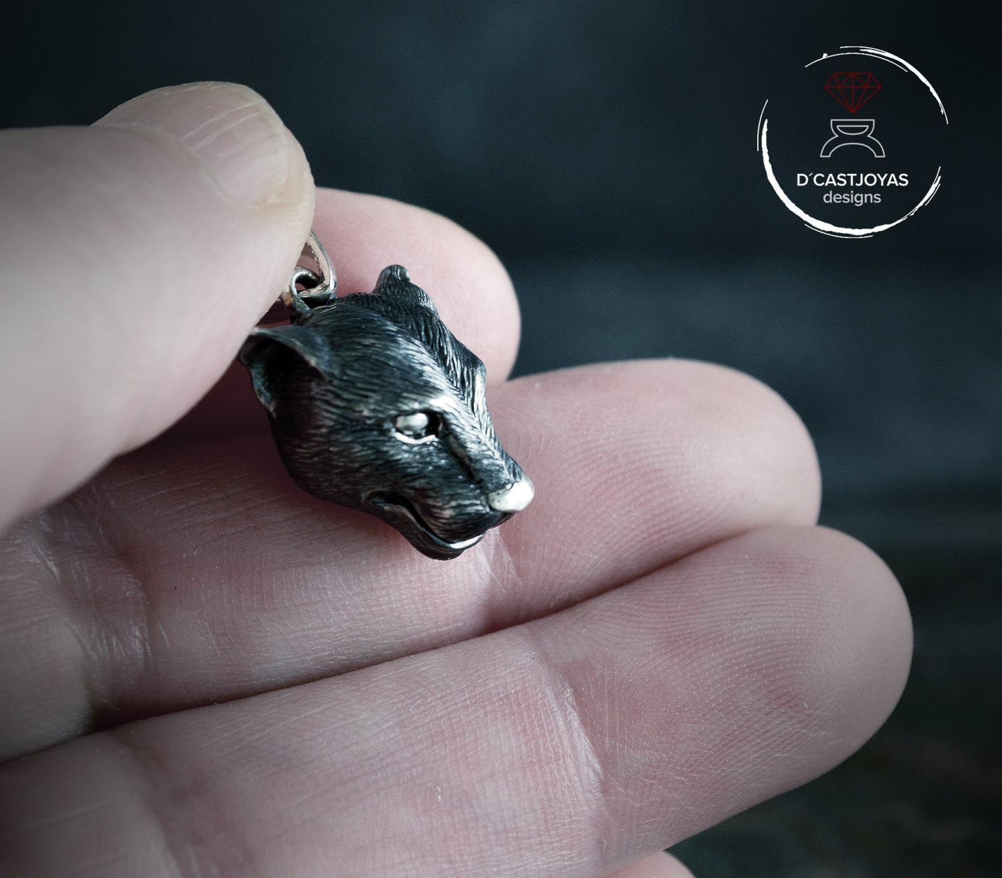 Colgante pantera pequeña plata de ley, Totem pantera, Colgante felino para mujeres y hombres - D´Cast