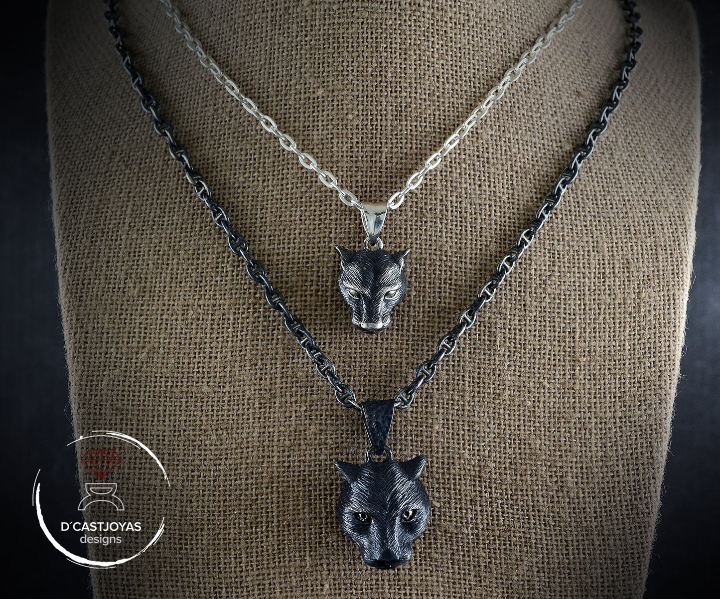 Colgante pantera pequeña plata de ley, Totem pantera, Colgante felino para mujeres y hombres - D´Cast