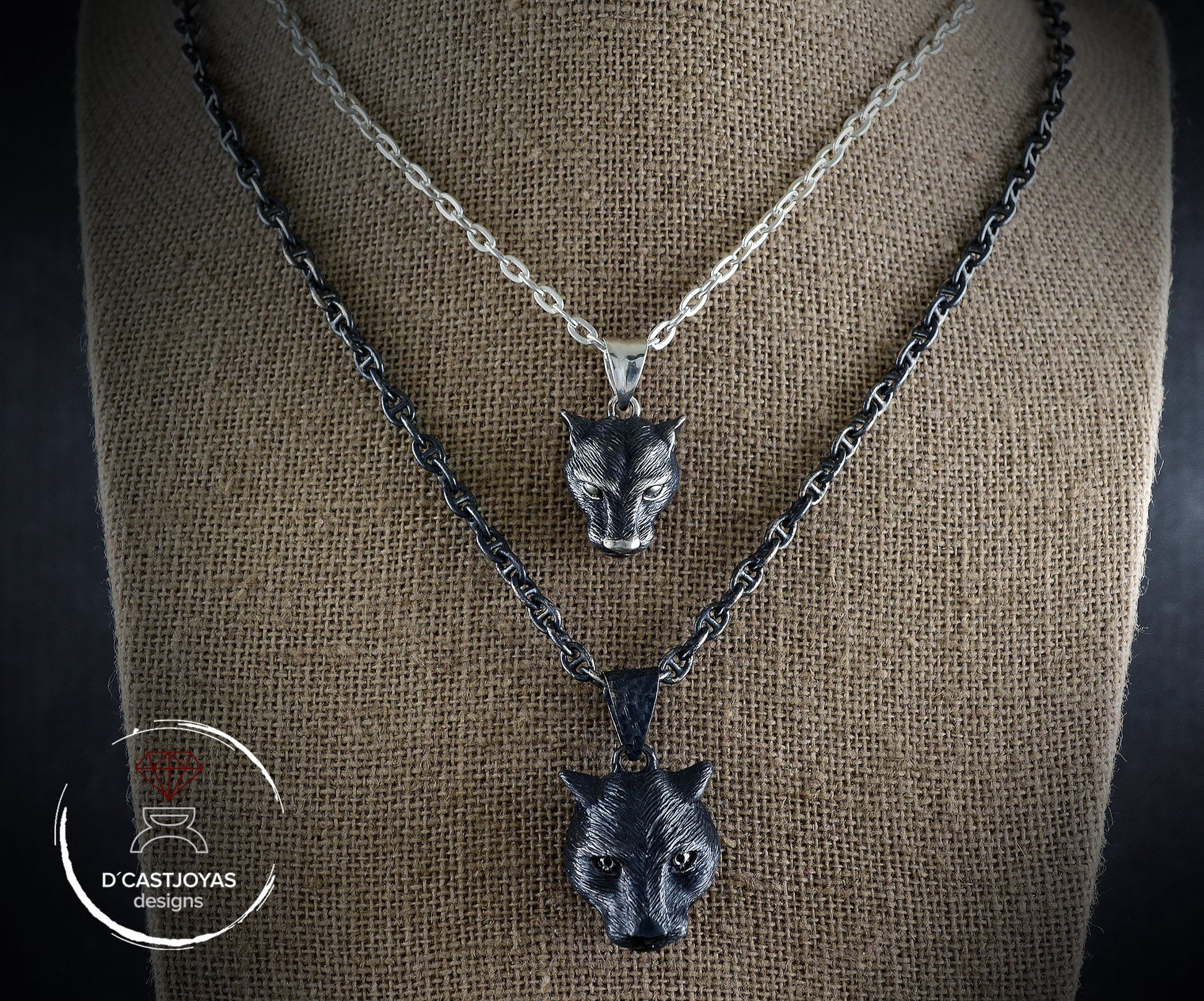 Colgante pantera pequeña plata de ley, Totem pantera, Colgante felino para mujeres y hombres - D´Cast