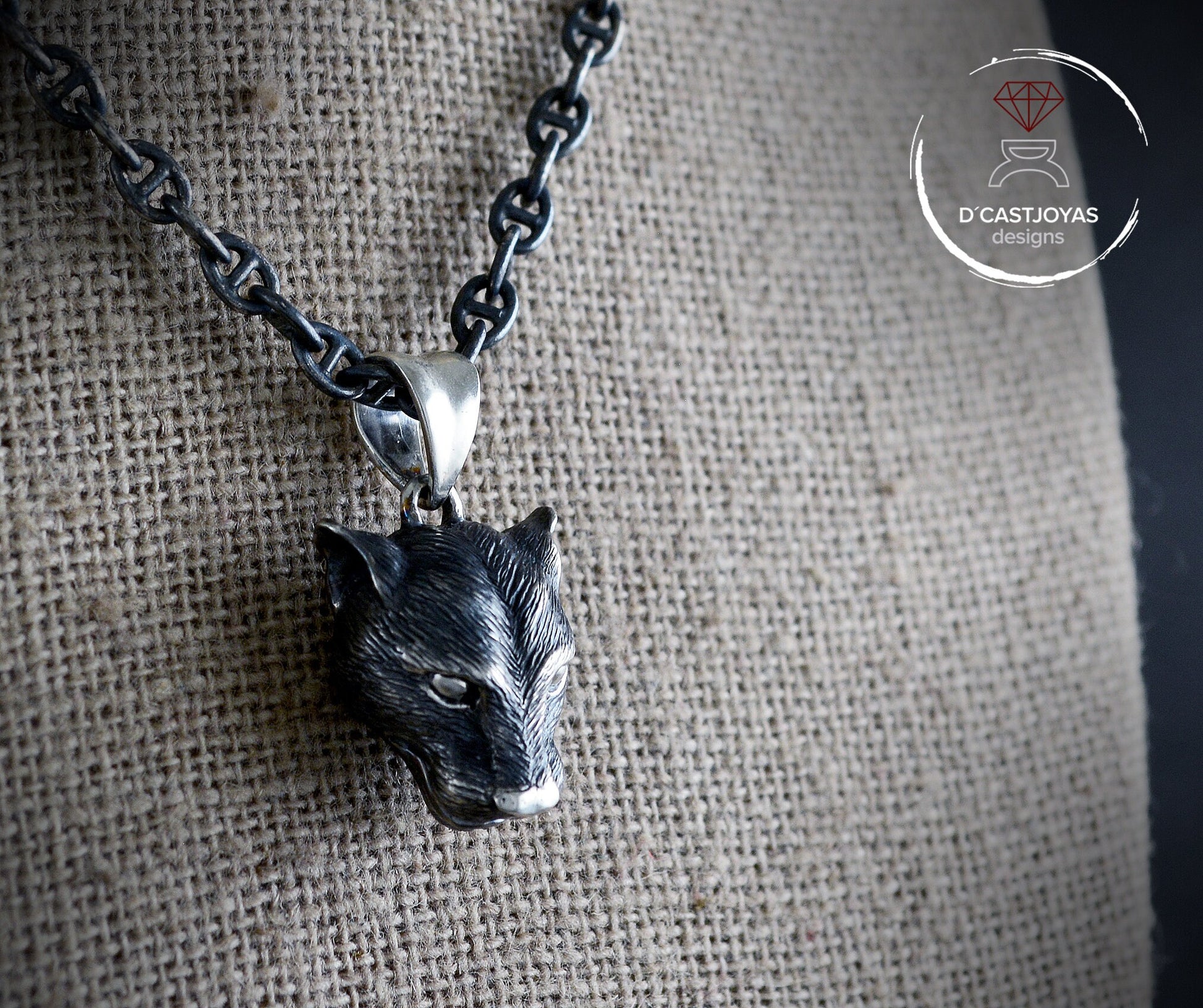 Colgante pantera pequeña plata de ley, Totem pantera, Colgante felino para mujeres y hombres - D´Cast