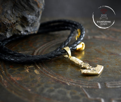 Colgante martillo de Thor hecho a mano en oro solido de 14k y 18k , Mjolnir,  Colgante vikingo - D´Cast