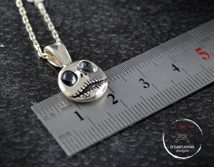 Jack Skellington silver pendant, Skull silver pendant, Gothic pendant, Nightmare after Christmas