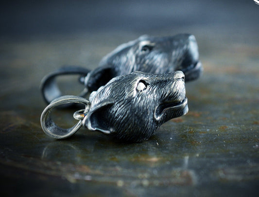 Colgante pantera pequeña plata de ley, Totem pantera, Colgante felino para mujeres y hombres - D´Cast