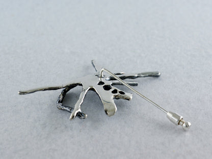 Broche plata Corazón, Broche artístico, Joyería de la naturaleza, Joyería contemporánea, Broche artesanal, Joyería urbana, Joyería unisex - D´Cast