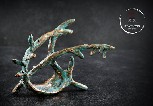 Broche artístico de bronce, Joyería contemporánea, Broche artesanal