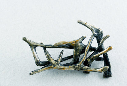 The Forest, Artistic bronze brooch, Contemporary jewelry, Handmade brooch
