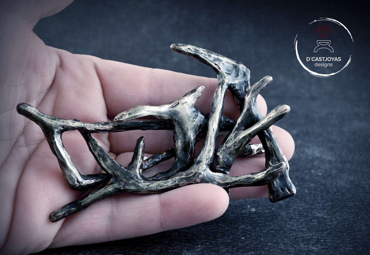 The Forest, Artistic bronze brooch, Contemporary jewelry, Handmade brooch