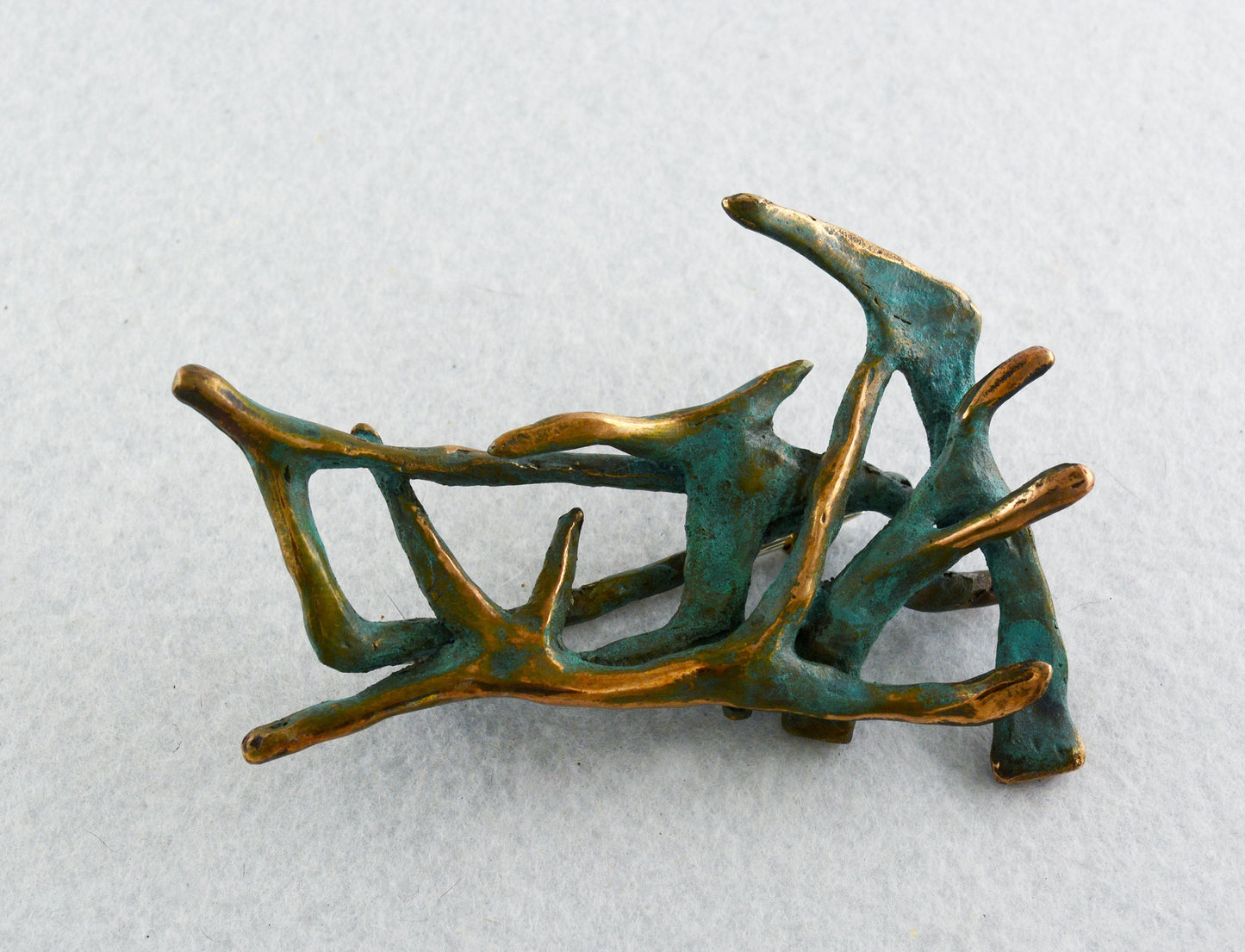 The Forest, Artistic bronze brooch, Contemporary jewelry, Handmade brooch