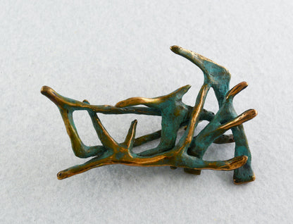 The Forest, Artistic bronze brooch, Contemporary jewelry, Handmade brooch