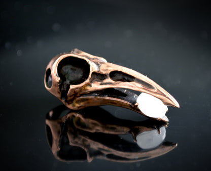 Bronzefarbener Odin-Auge-Raben-Anhänger mit Naturstein, Wikinger-Amulett-Anhänger