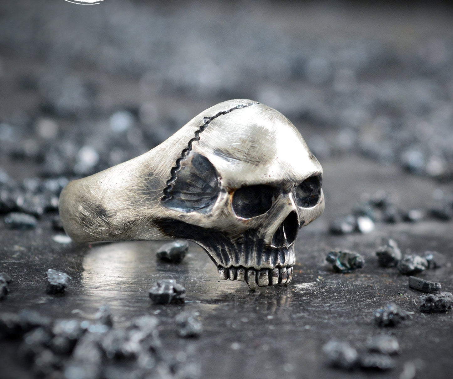 Solid Silver Memento Mori Skull Ring, Skull Engagement Ring, Unique Handmade Ring, Gothic Wedding Ring