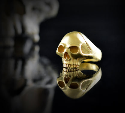 10k, 14k and 18K gold skull ring, Solid gold skull engagement ring, Memento mori ring, Gothic wedding ring