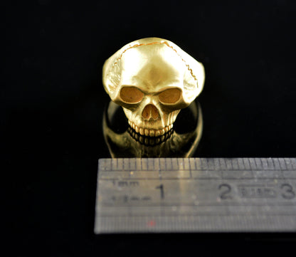 10k, 14k and 18K gold skull ring, Solid gold skull engagement ring, Memento mori ring, Gothic wedding ring