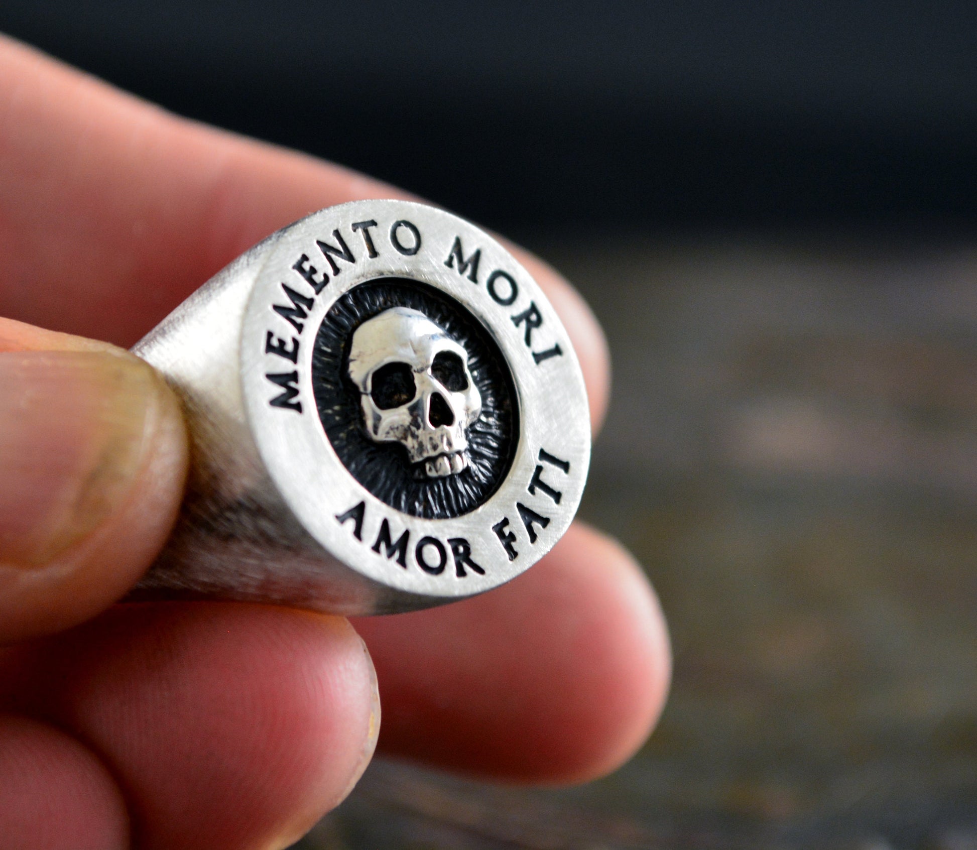 925 Anillo De Calavera De Plata En Anillos Ra Hombre