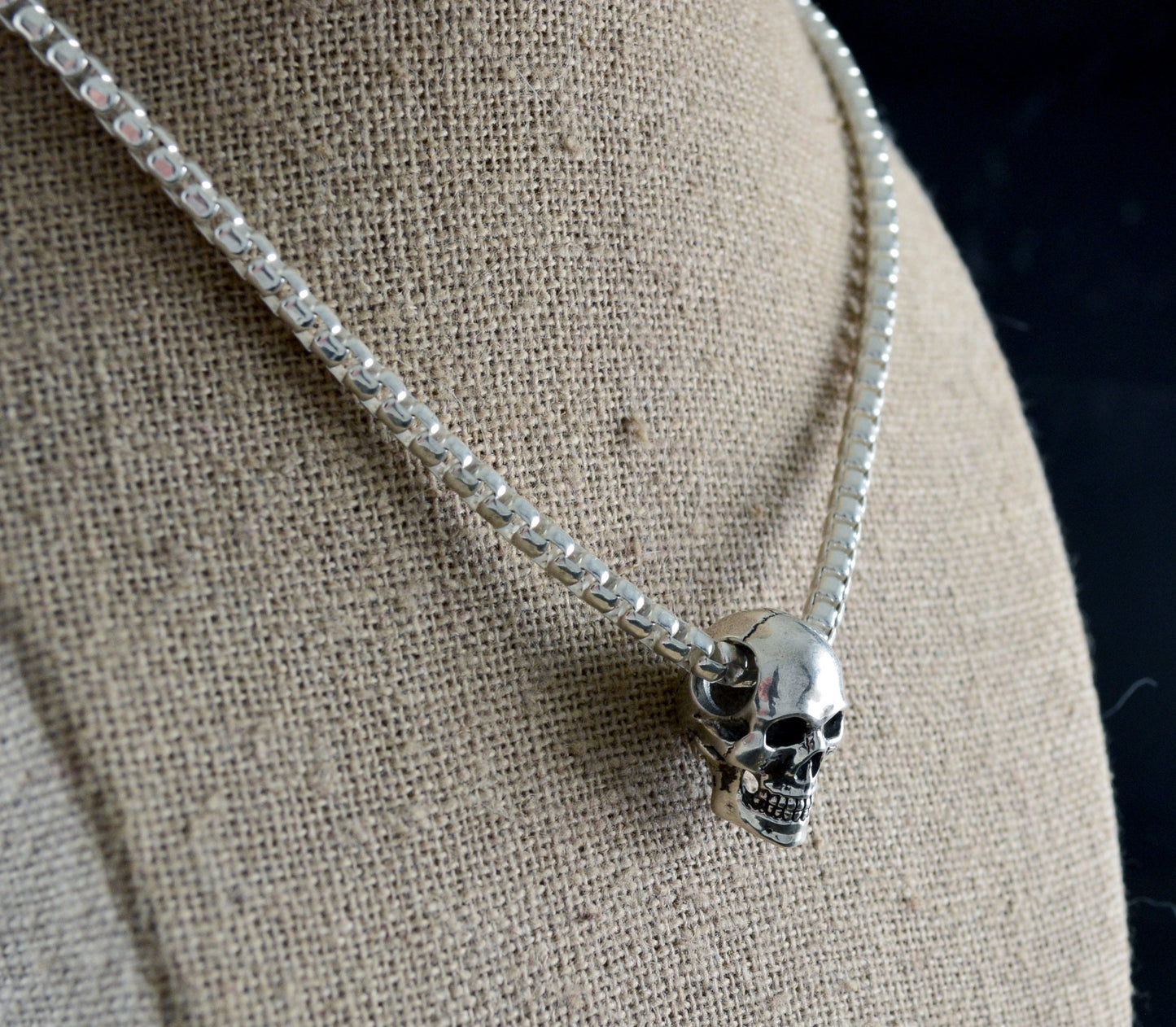 Solid Sterling Silver Square Rolo Chain, Chunky Silver Chain