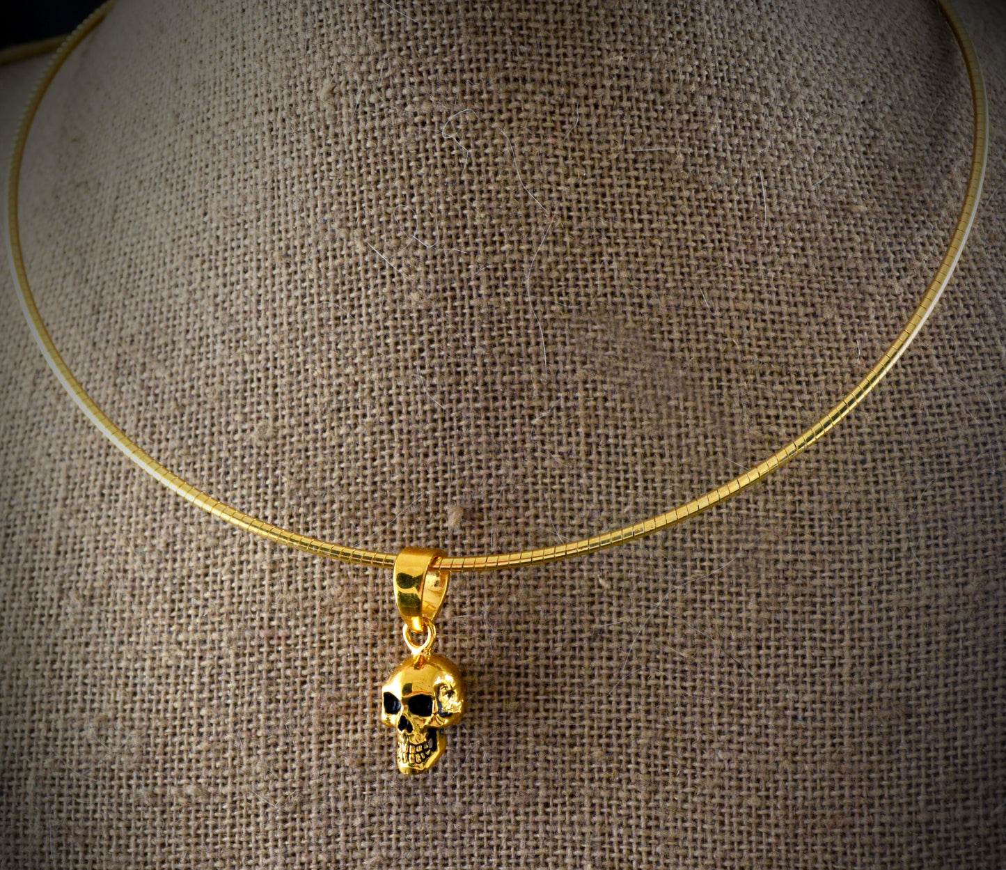 Semi-rigid gold-plated sterling silver mouse tail choker, , Solid sterling silver
