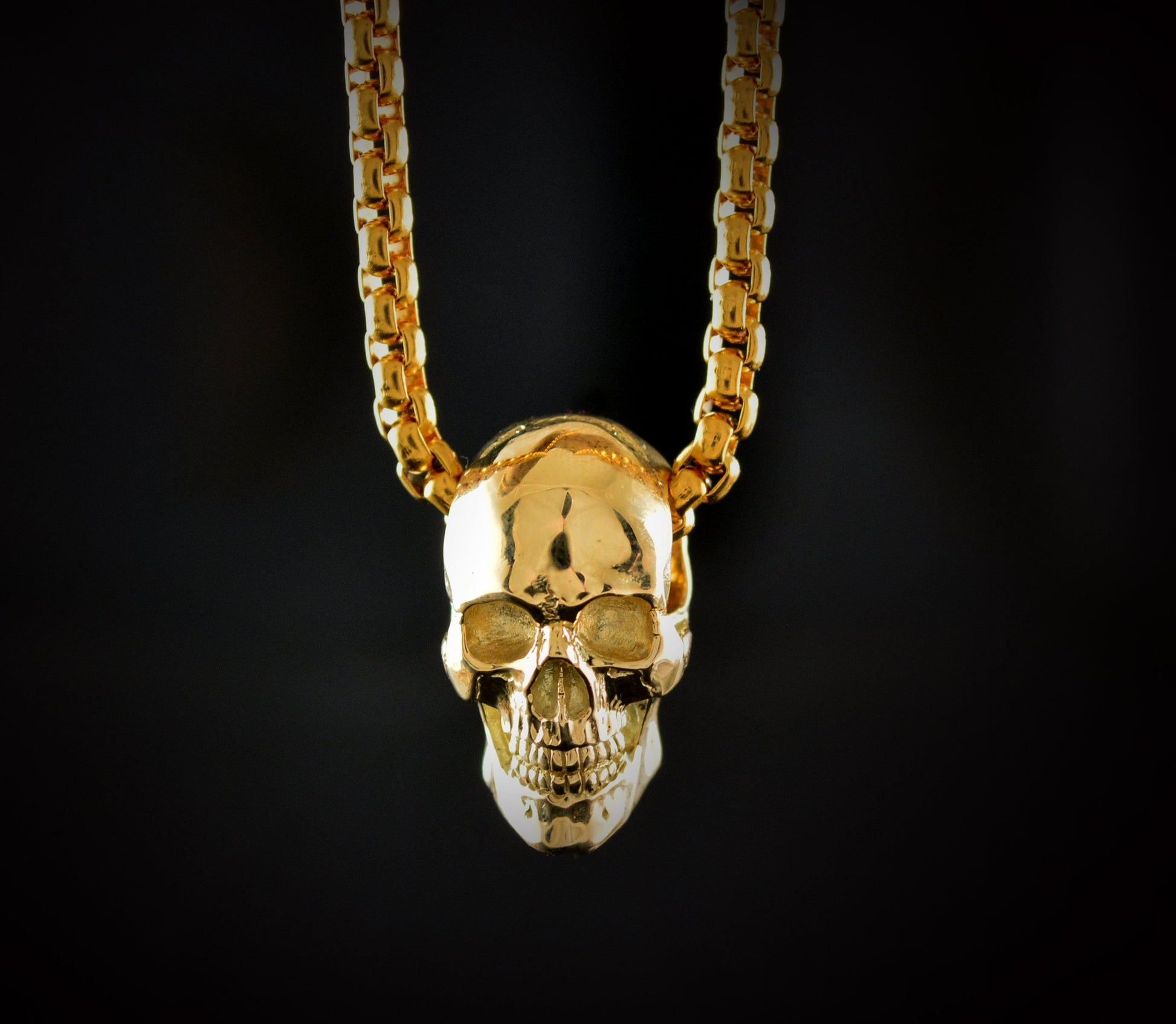 Colgante Calavera completa hecha a mano en oro de 10k, 14k o 18k, Colgante Memento Mori, Regalo genial para él o ella - D´Cast