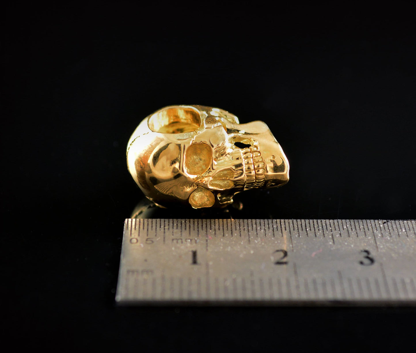 Colgante Calavera completa hecha a mano en oro de 10k, 14k o 18k, Colgante Memento Mori, Regalo genial para él o ella - D´Cast