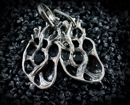 Pareja de medios corazones con con piedra natural para parejas, Colgante de corazón humano - D´Cast
