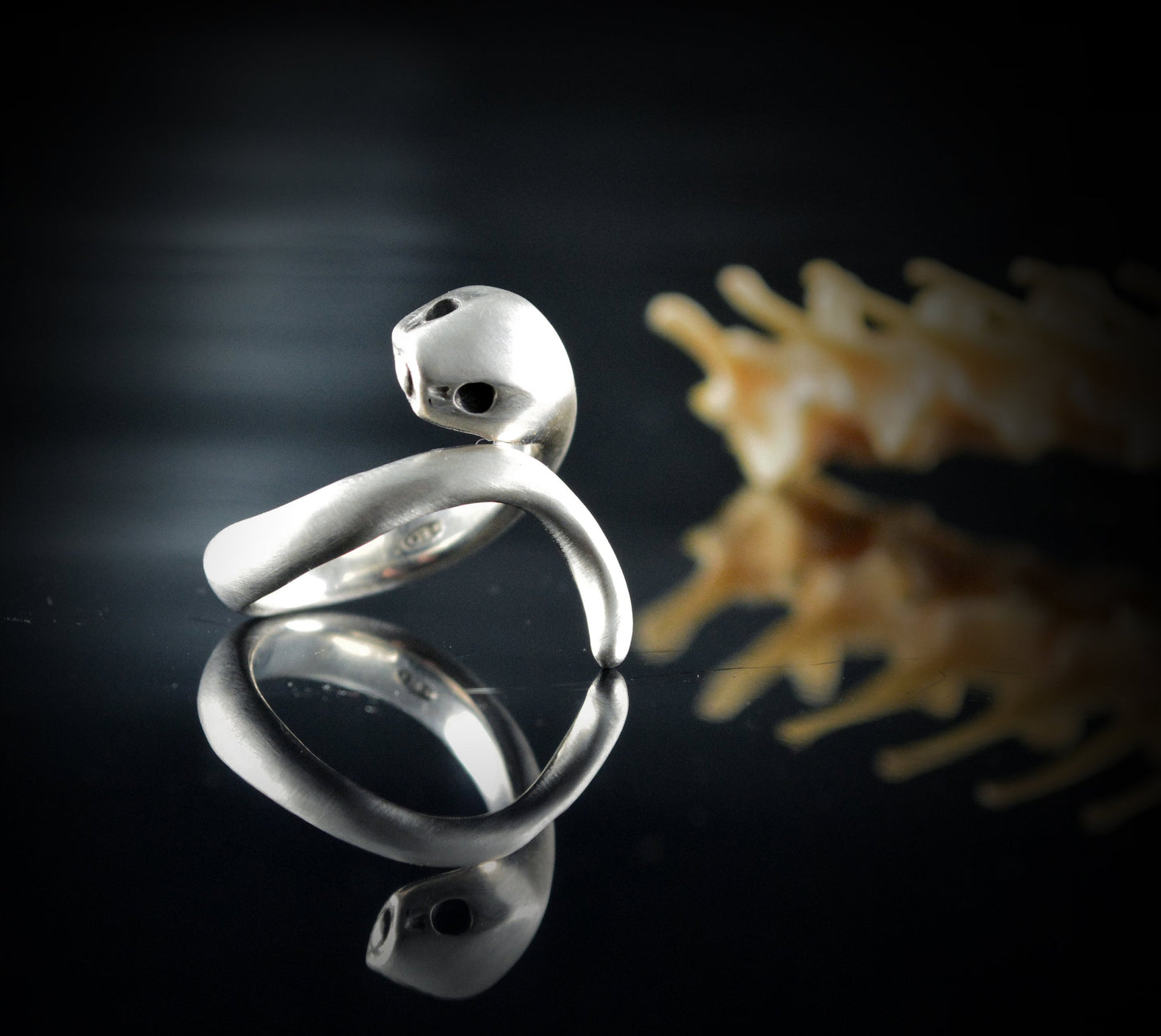 Anillo serpiente de plata de ley maciza, Anillo Ouroboros - D´Cast