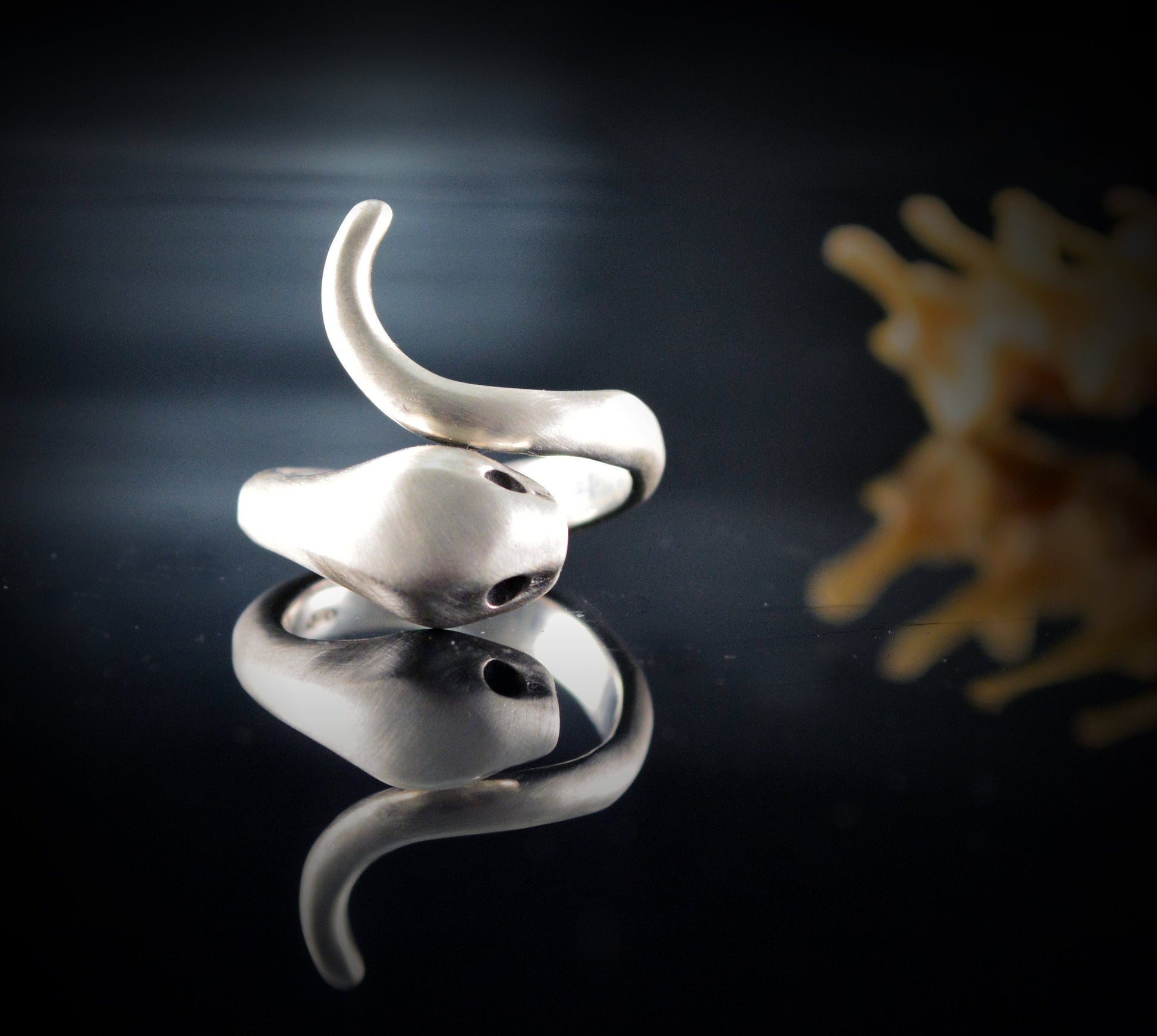 Anillo serpiente de plata de ley maciza, Anillo Ouroboros - D´Cast