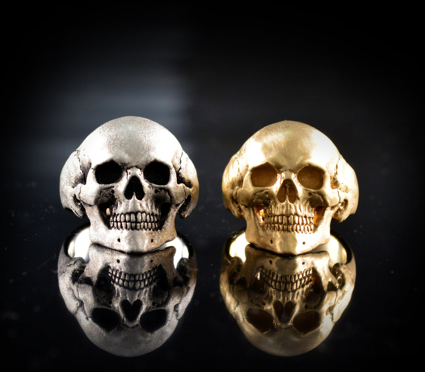 anillo calavera humana de oro,  anillo Calavera hecha amano en oro 10k, 14k o 18k, Anillo memento mori - D´Cast