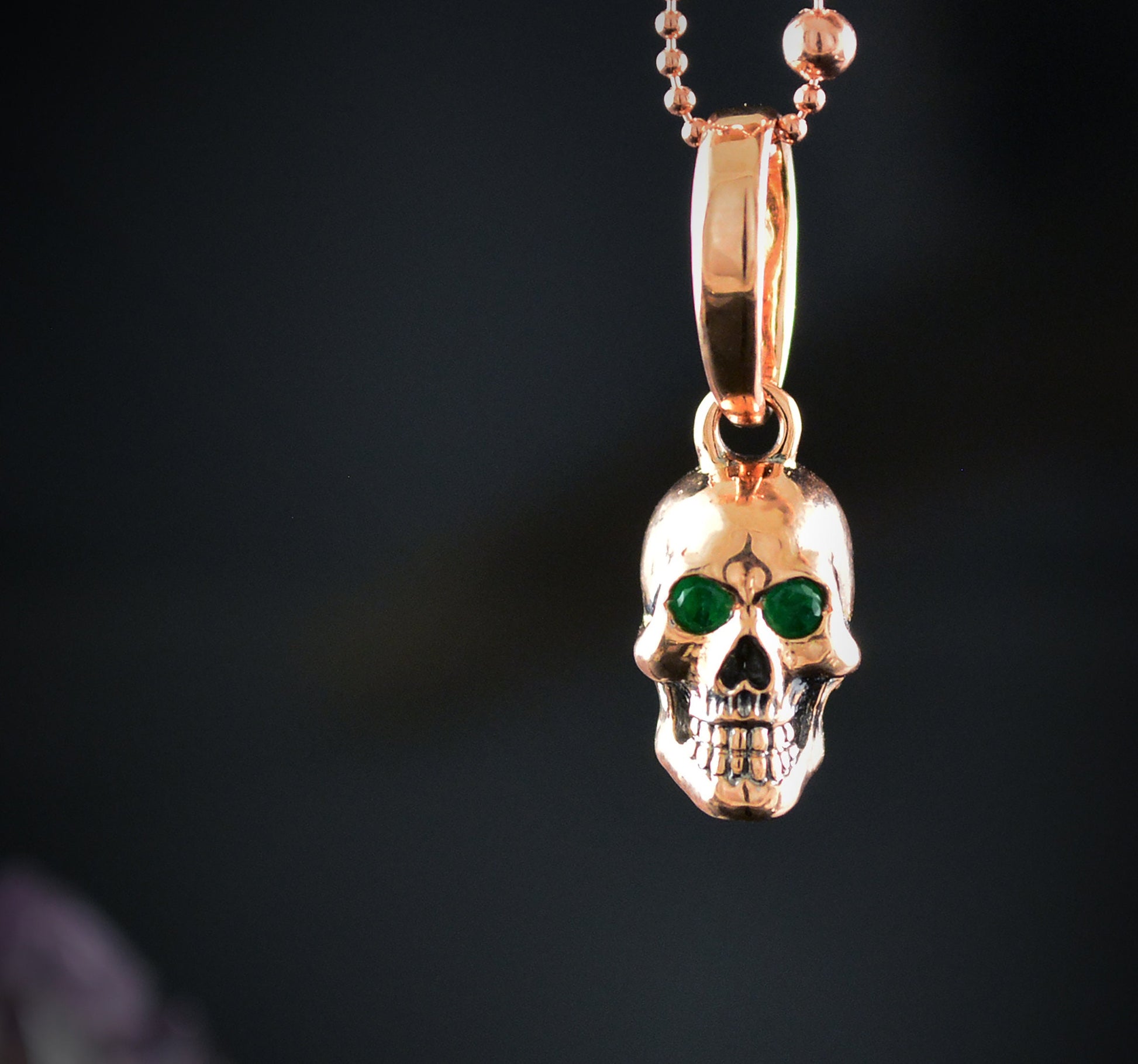Colgante calavera oro , Calavera oro 14k o 18K con baño de rodio negro, Colgante compromiso para novia gotica, Colgante oro hombre - D´Cast